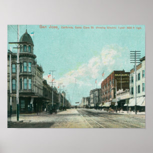 View of Electric Tower from Santa Clara Street Poster