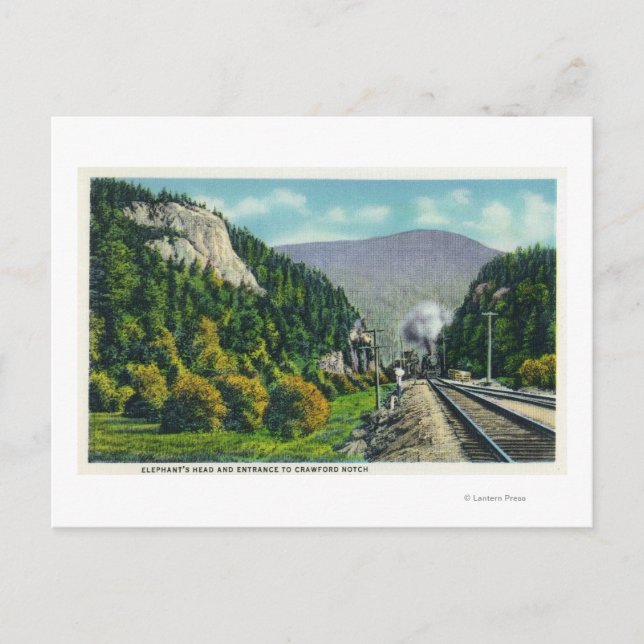 View of Elephant's Head & Crawford Notch Entranc Postcard (Front)