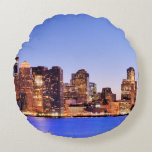 View of Financial District of downtown Boston Round Cushion