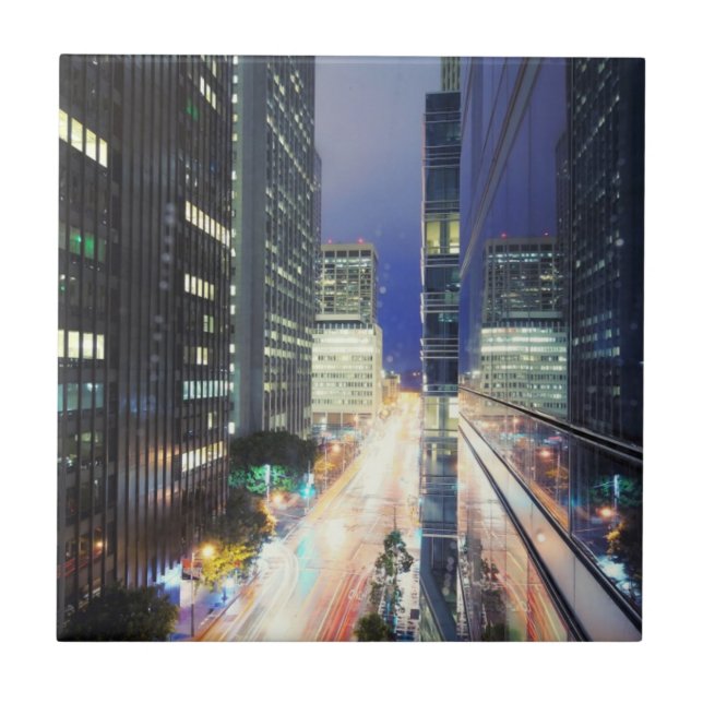 View of financial district office buildings ceramic tile (Front)
