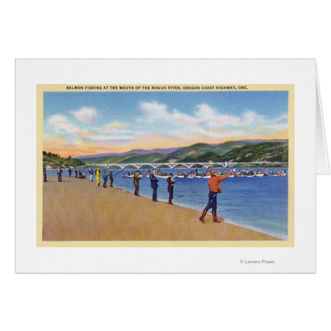 View of Fishermen Salmon Fishing (Front Horizontal)