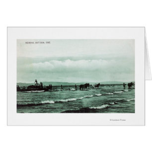 View of Fishermen Seine Fishing, Horse Carts