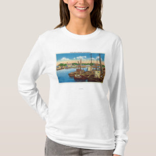 View of Fishing Boats at Harbour T-Shirt