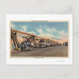 View of Fishing Boats on Municipal Pier Postcard