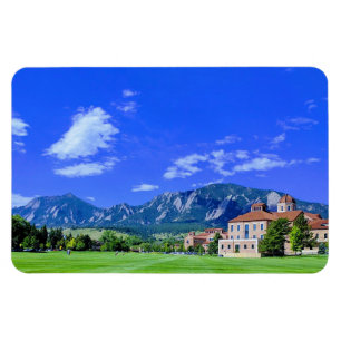 View of Flatirons from CU Campus in Boulder, CO Magnet
