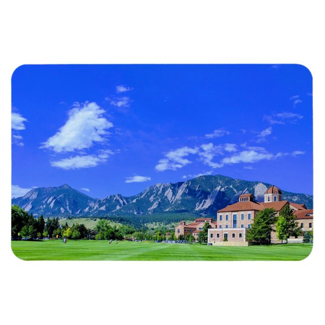 View of Flatirons from CU Campus in Boulder, CO Magnet (Horizontal)