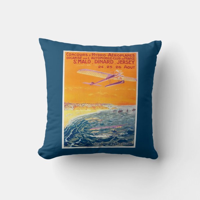 View of Float Planes in Air and Water Poster Cushion (Front)