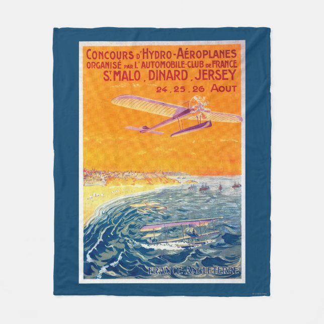 View of Float Planes in Air and Water Poster Fleece Blanket (Front)