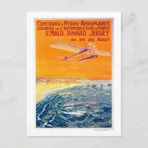 View of Float Planes in Air and Water Poster Postcard