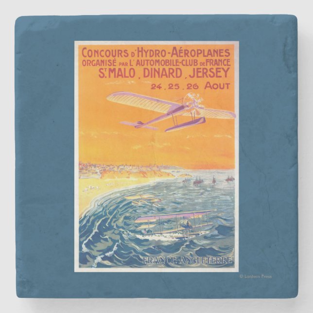 View of Float Planes in Air and Water Poster Stone Coaster (Front)