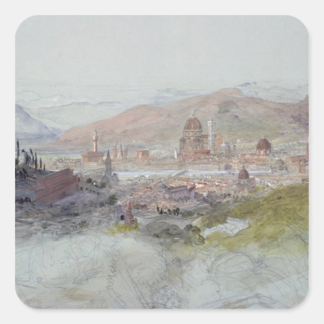 View of Florence, 1837-39 Square Sticker (Front)