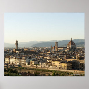 view of florence with Arno River, Duomo, Ponte Poster