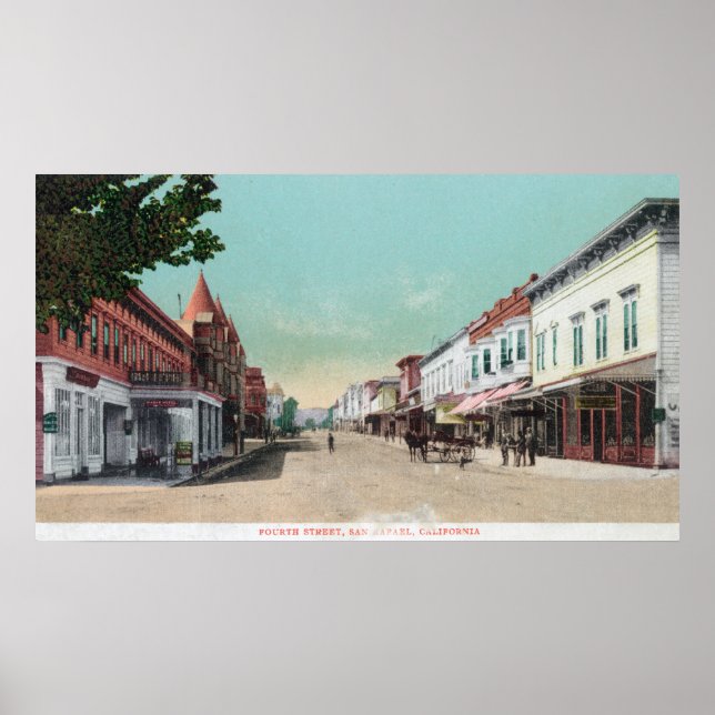 View of Fourth StreetSan Rafael, CA Poster (Front)