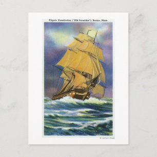 View of Frigate Constitution, Old Ironsides Postcard