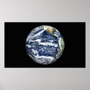 View of Full Earth centred over the Pacific Oc Poster