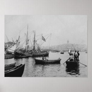 View of Galata in Istanbul from Sirkeci Port Poster