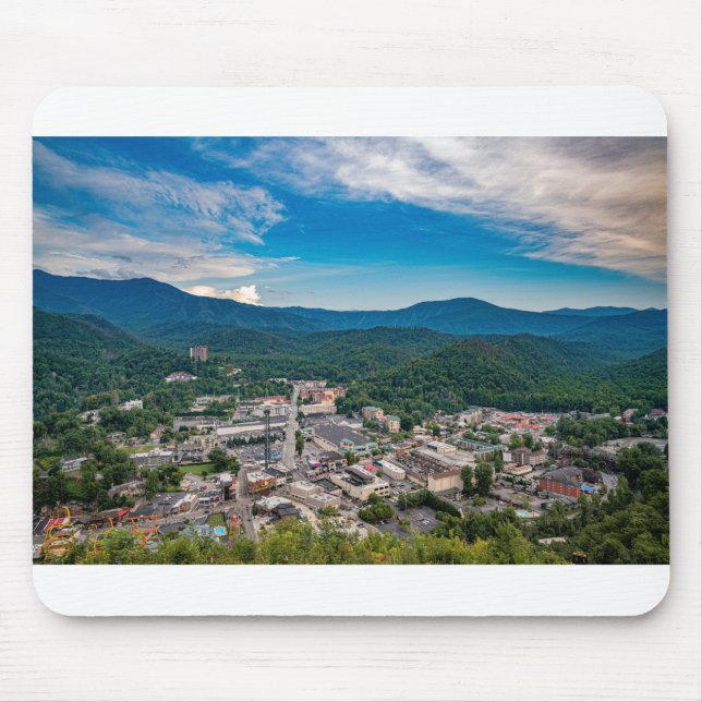 View Of Gatlinburg Tennessee Smoky Mountains Mouse Pad (Front)
