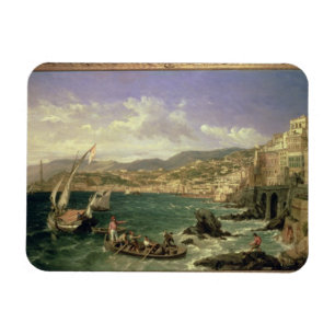 View of Genoa, 1854 (oil on canvas) Magnet