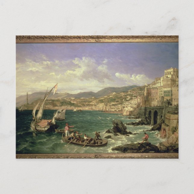 View of Genoa, 1854 (oil on canvas) Postcard (Front)