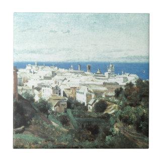 View of Genoa by Camille Corot Ceramic Tile