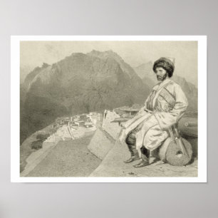 View of Ghimri and Portrait of Hadji-Mourad, plate Poster