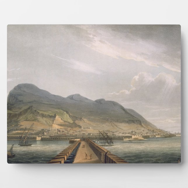 View of Gibraltar, engraved by Thomas Sutherland f Plaque (Front)