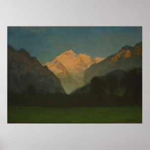 View of Glacier Park or Sunset on Peak Poster