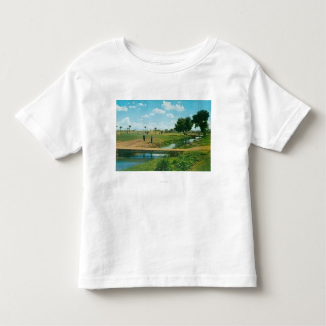 View of Golfer Hitting Ball Toddler T-Shirt (Front)