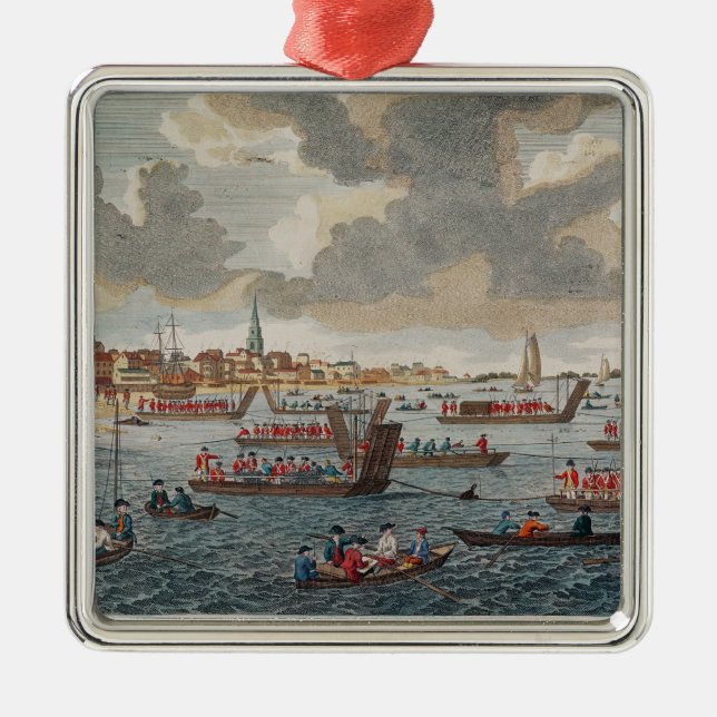 View of Gravesend with troops Metal Tree Decoration (Front)