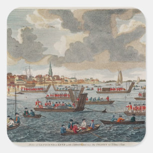 View of Gravesend with troops Square Sticker