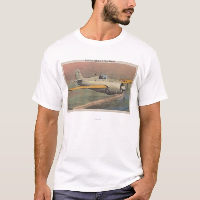 View of Grumman F4F-3-U.S. Navy Fighter T-Shirt (Front)