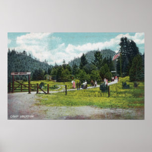 View of Guests on a Stroll through the Grounds Poster