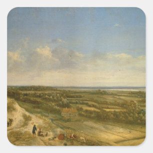 View of Haarlem from the Dunes (oil on canvas) Square Sticker
