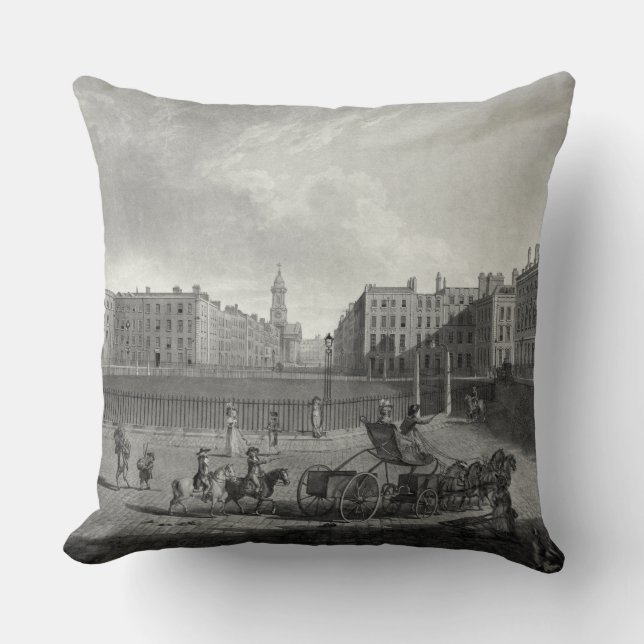 View of Hanover Square, engraved by Robert Pollard Cushion (Front)