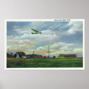 View of Harris Hill Glider Field, Glider in Poster