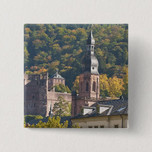 View of Heidelberg's Old Town 15 Cm Square Badge