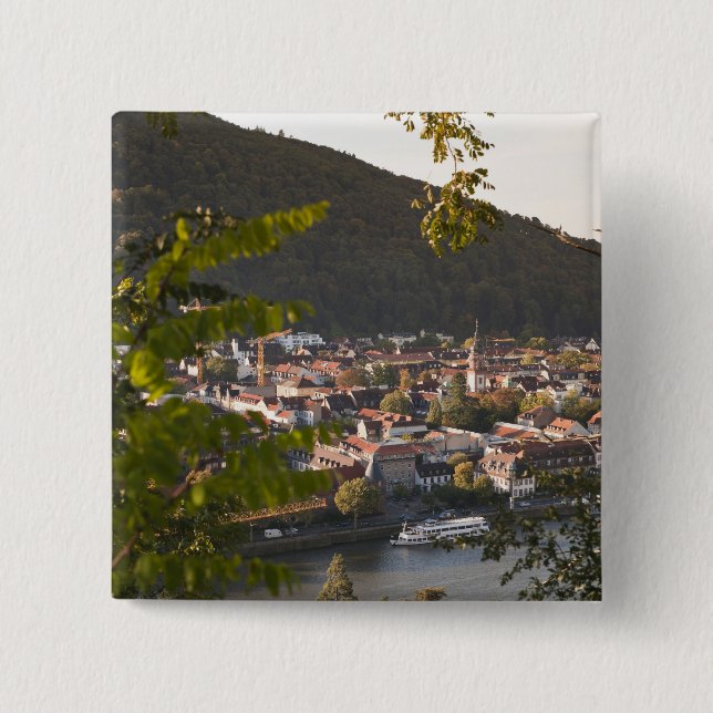 View of Heidelberg's Old Town 15 Cm Square Badge (Front)