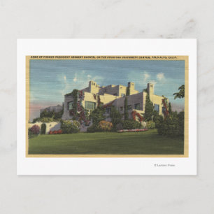View of Herbert Hoover's Home, Stanford U. Postcard