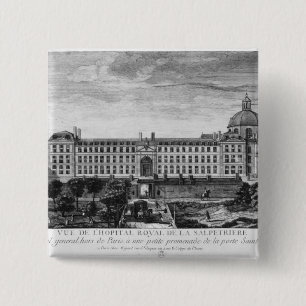 View of Hopital Royal de La Salpetriere 15 Cm Square Badge