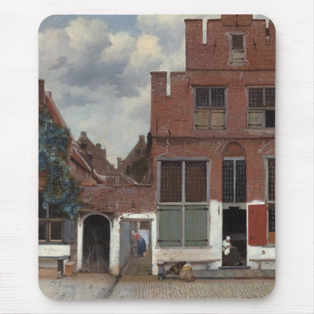 View of houses in Delft The Little Street Mouse Pad (Front)