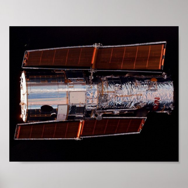 View of Hubble Telescope from Shuttle Discovery Poster (Front)