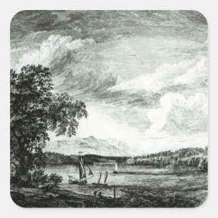 View of Hudson's River of Pakepsey Square Sticker