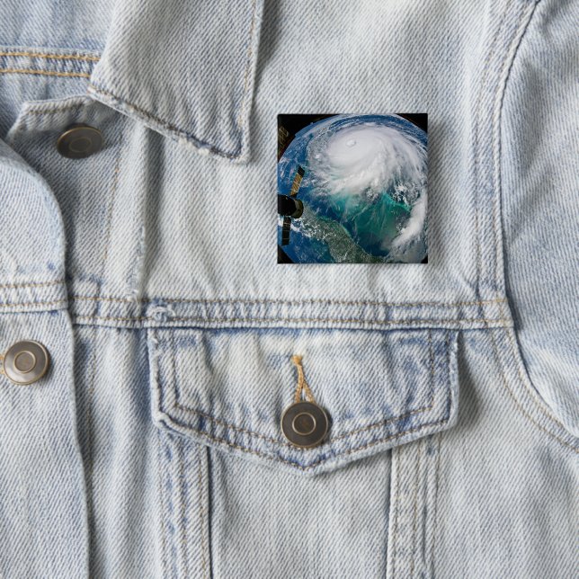 View Of Hurricane Dorian. 15 Cm Square Badge (In Situ)