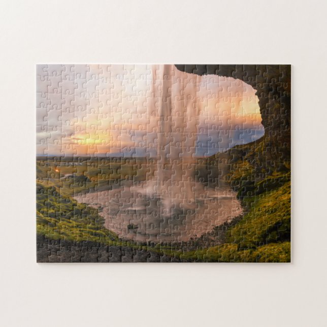 View of Iceland Seljalandsfoss Waterfall Jigsaw Puzzle (Horizontal)