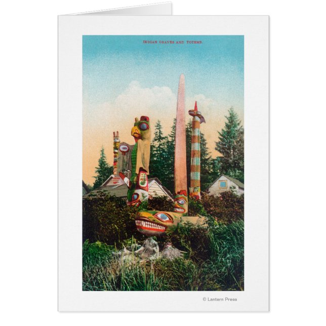 View of Indian Graves and Totempoles (Front)