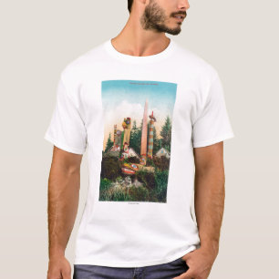 View of Indian Graves and Totempoles T-Shirt