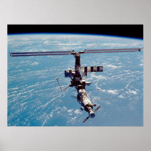 View of International Space Station from Atlantis Poster