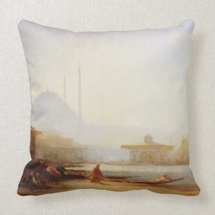 View of Istanbul, 1864 (oil on canvas) Cushion