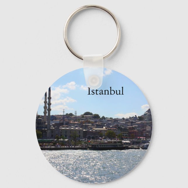 View of Istanbul Harbour Key Ring (Front)