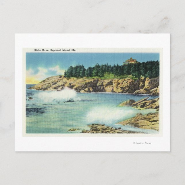 View of Kid's Cave at Squirrel Island Postcard (Front)